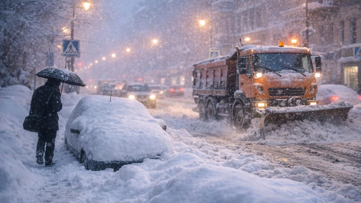 Заснеженный город