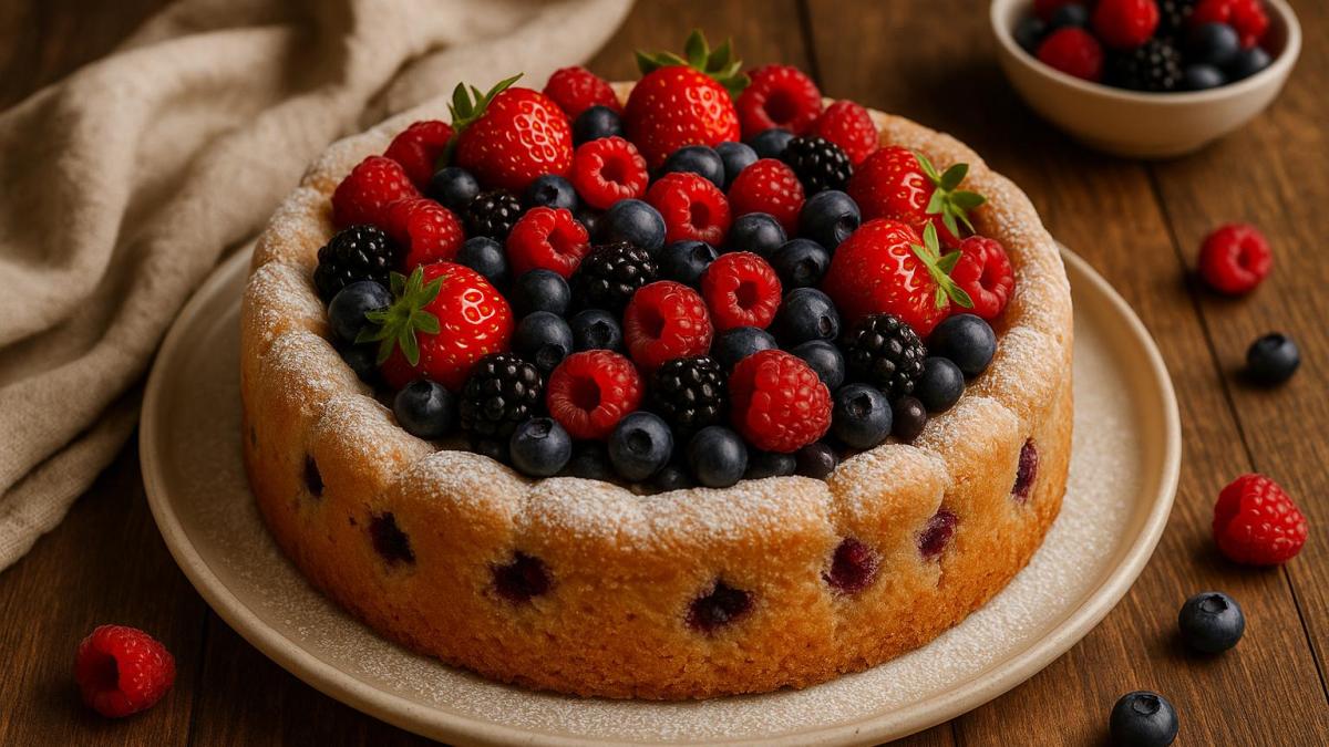 Шарлотка с ягодами