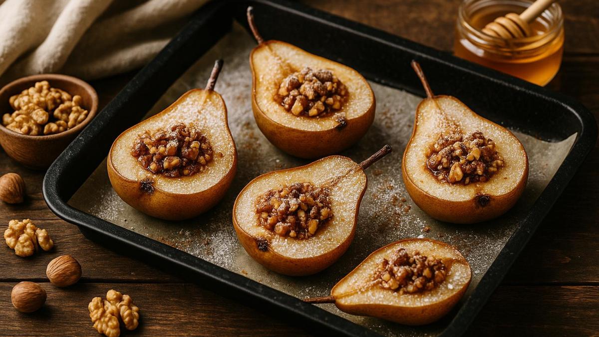 Запечённые груши с орехами Запечённые груши с орехами