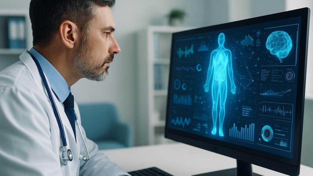 Врач изучает прогноз ИИ