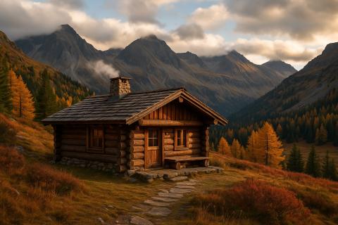 Timberhaven Log Homes: дровяная печь и натуральные материалы формируют уют горной хижины