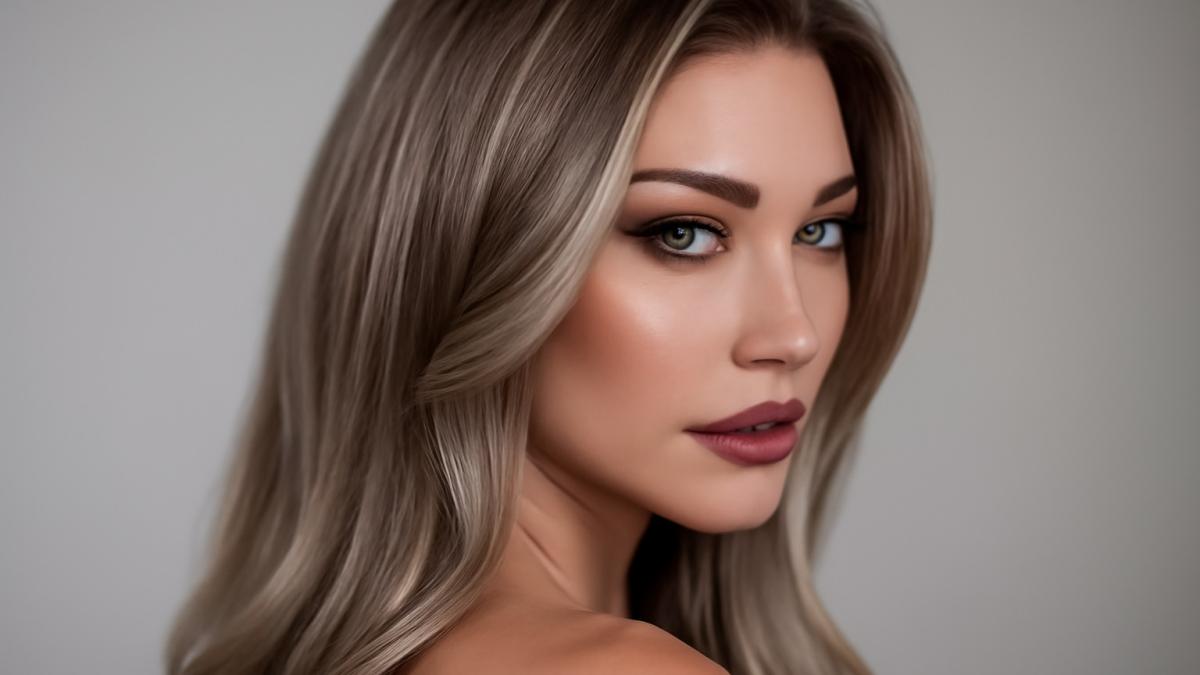 Девушка с волосами цвета дымчатый каштан