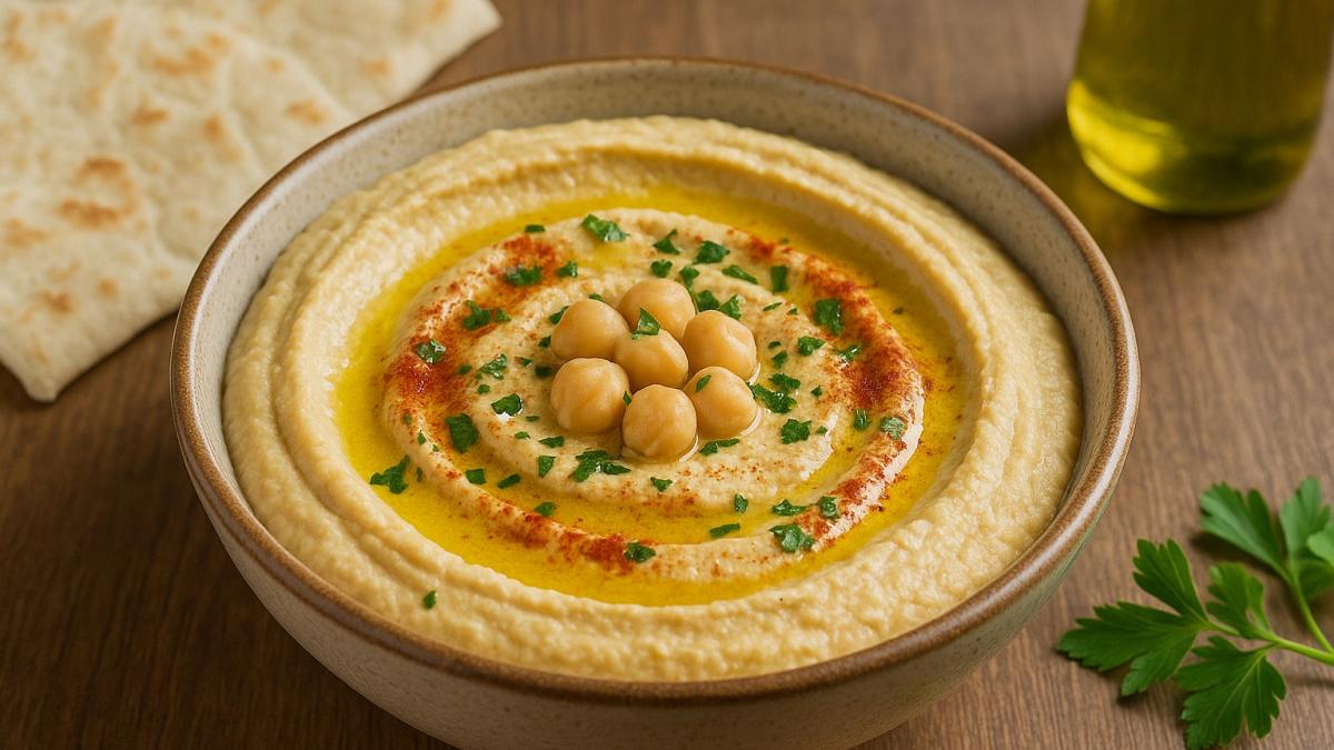 Хумус с оливковым маслом и лимоном Хумус с оливковым маслом и лимоном
