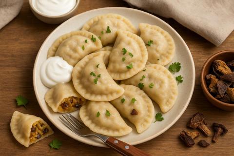 Вареники с капустой и сушёными лесными грибами: пошаговый рецепт с таёжным вкусом