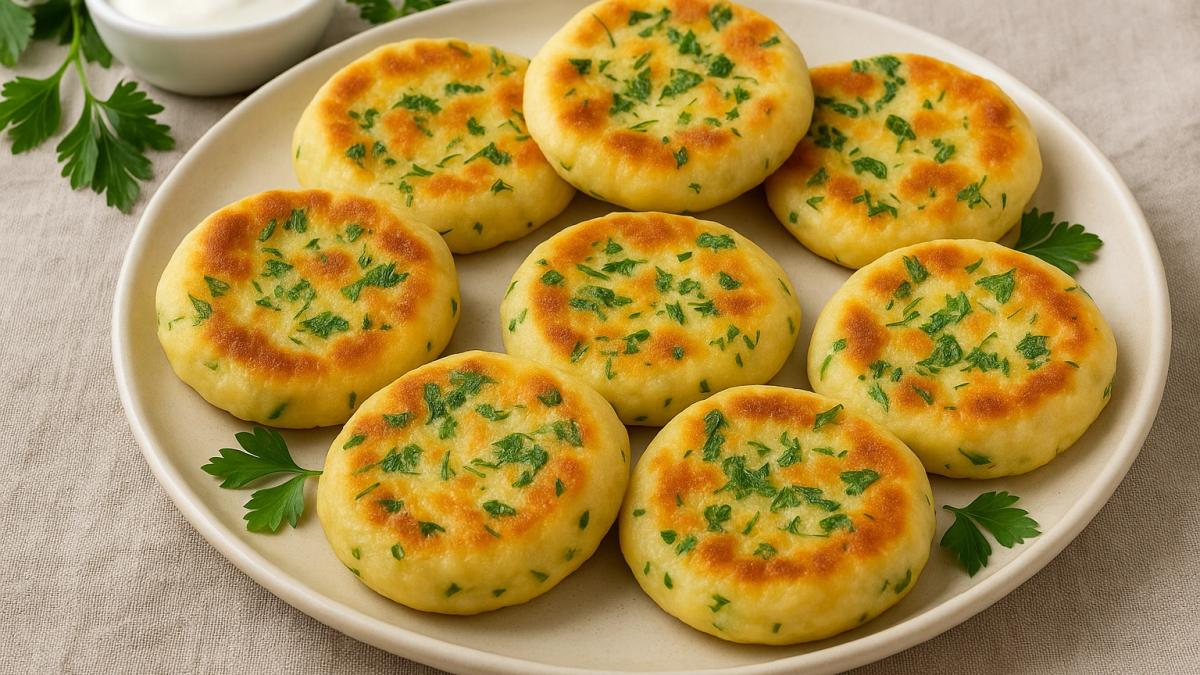 Мини-лепёшки с сыром и зеленью