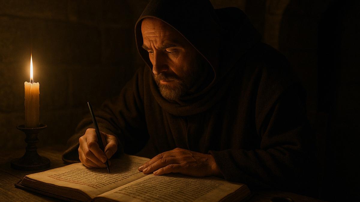 Монах за работой