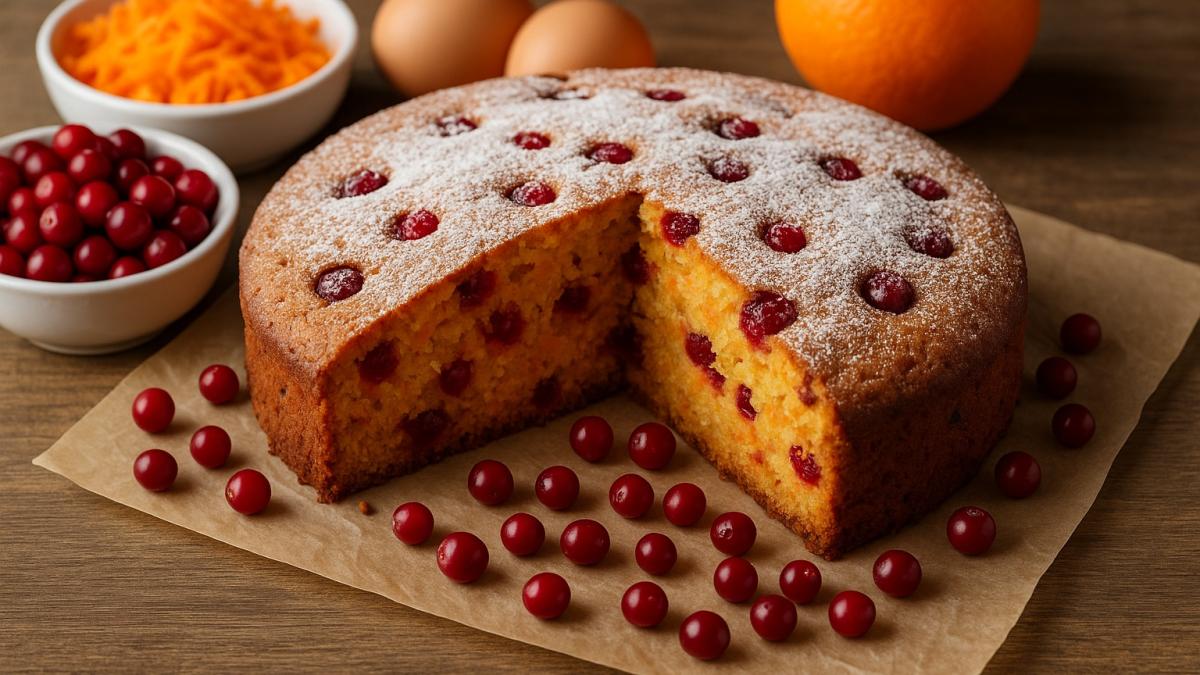 Пирог с морковью и брусникой из семейного кино