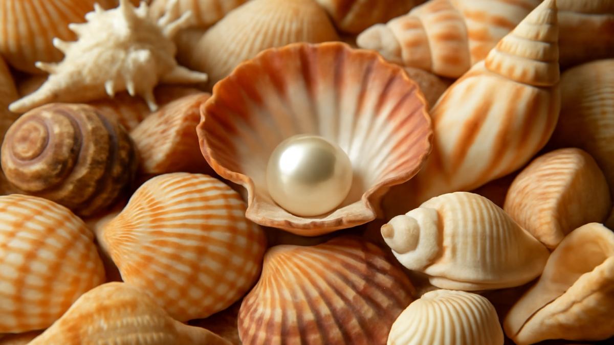 Коллекция ракушек с жемчужиной