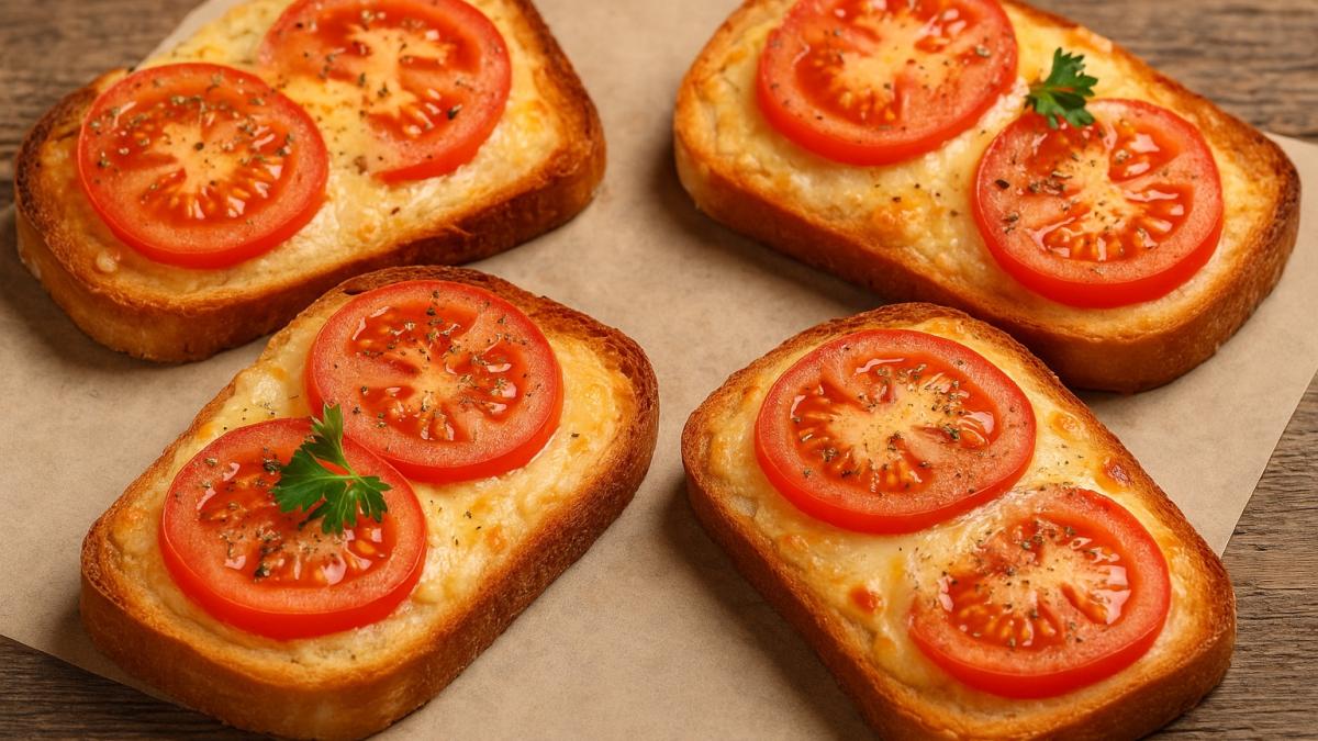 Горячий бутерброд с сыром и томатами Горячий бутерброд с сыром и томатами