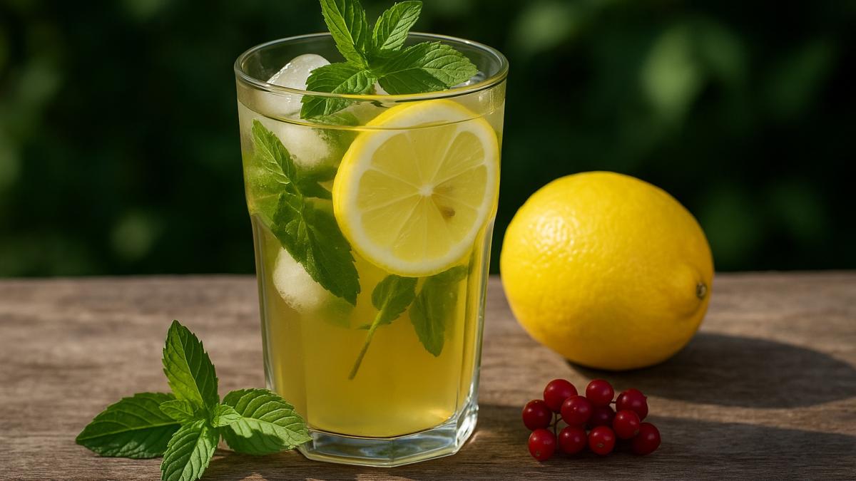 Домашний лимонад с лимонником и мяты
