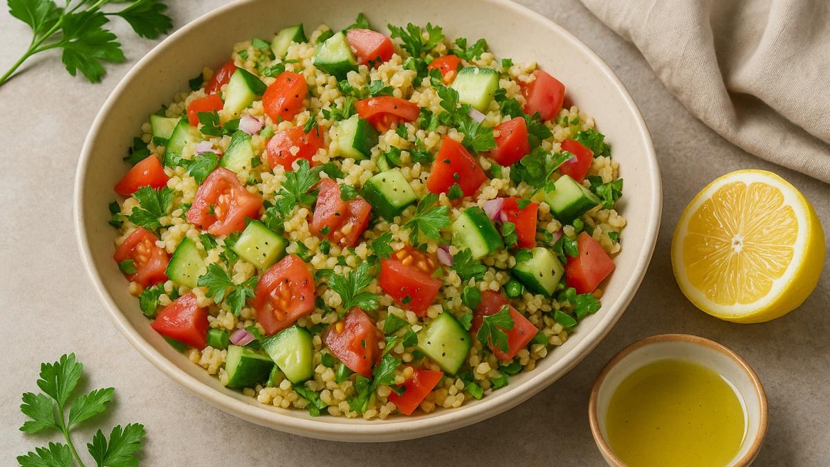 Салат из булгура с овощами и лимоном Салат из булгура с овощами и лимоном