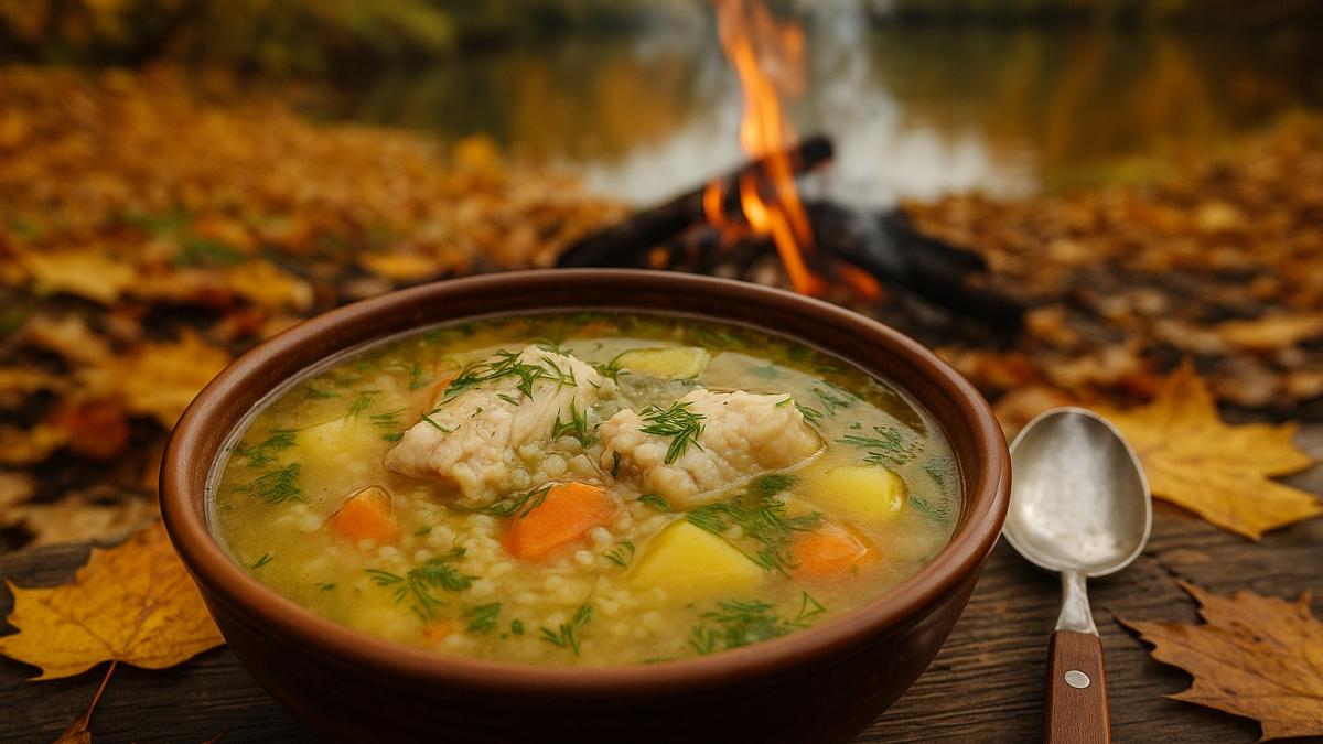 Суп из щуки с ячневой крупой