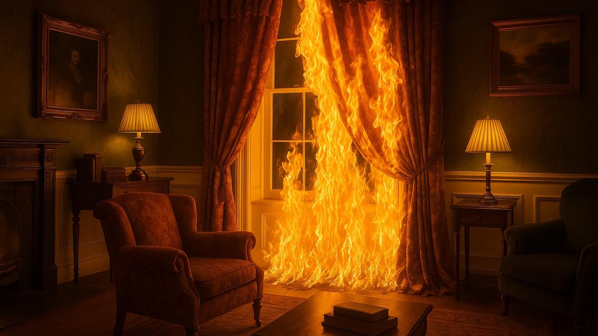 Пожар в английской гостиной