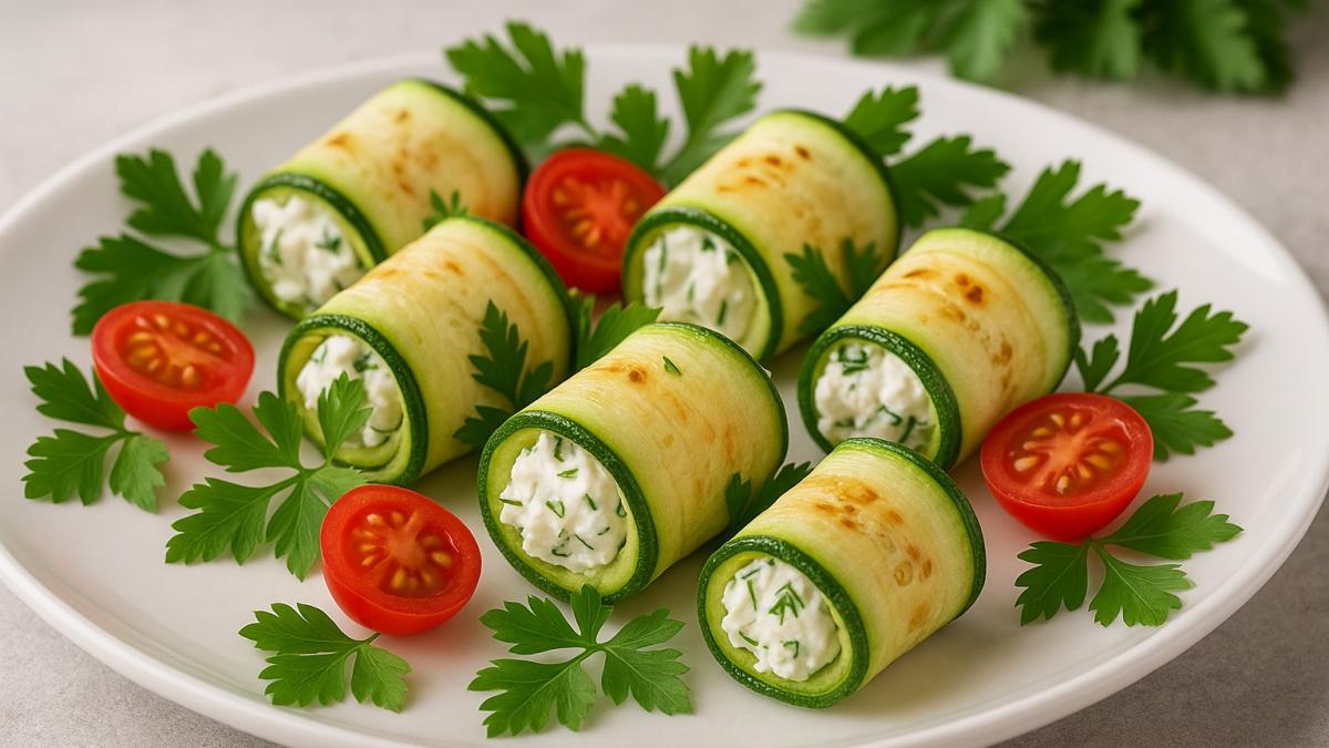 Кабачковые рулетики с сыром