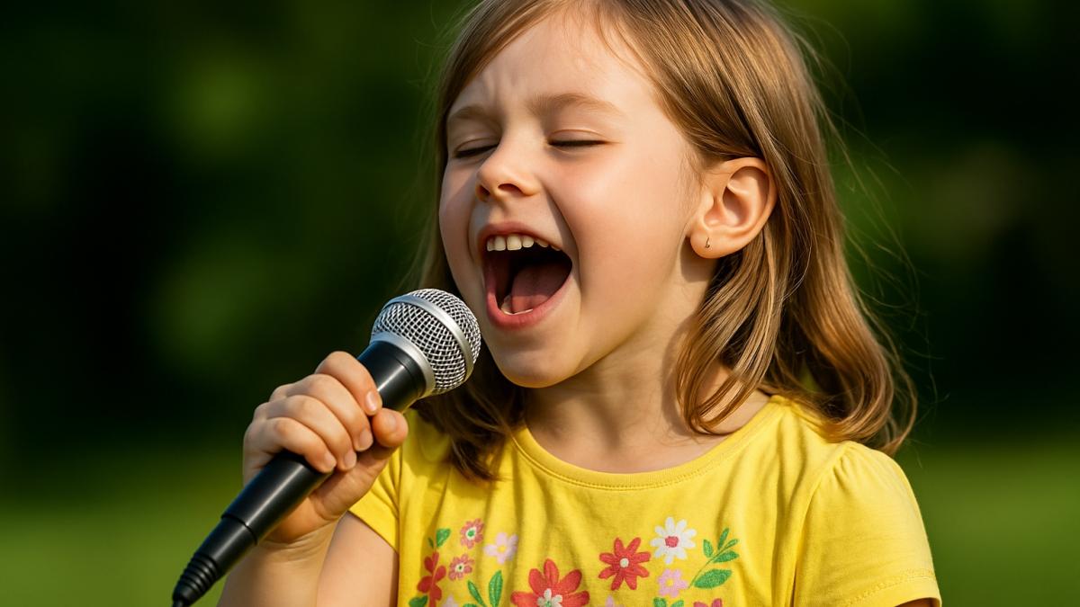 Девочка поёт песню
