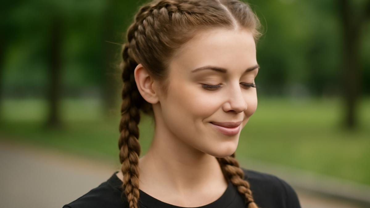 Женщина с французскими косичками Женщина с французскими косичками