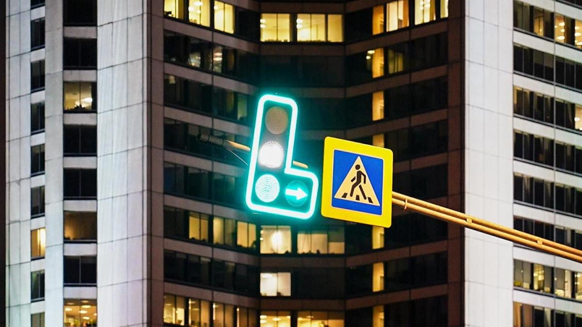 Светофор с контурной подсветкой