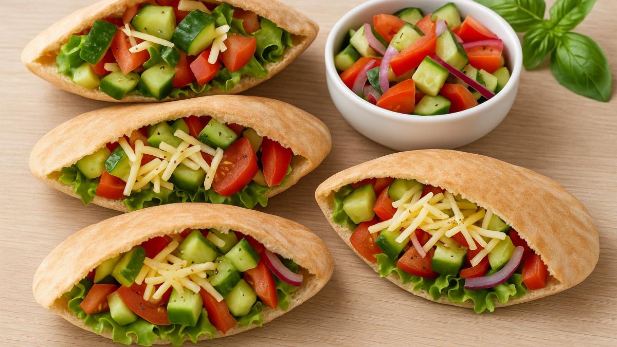 Пита с начинкой из овощей и сыра