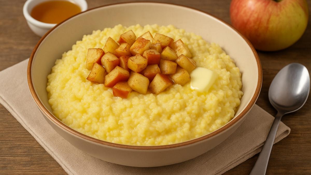 Пшеничная каша с яблоками