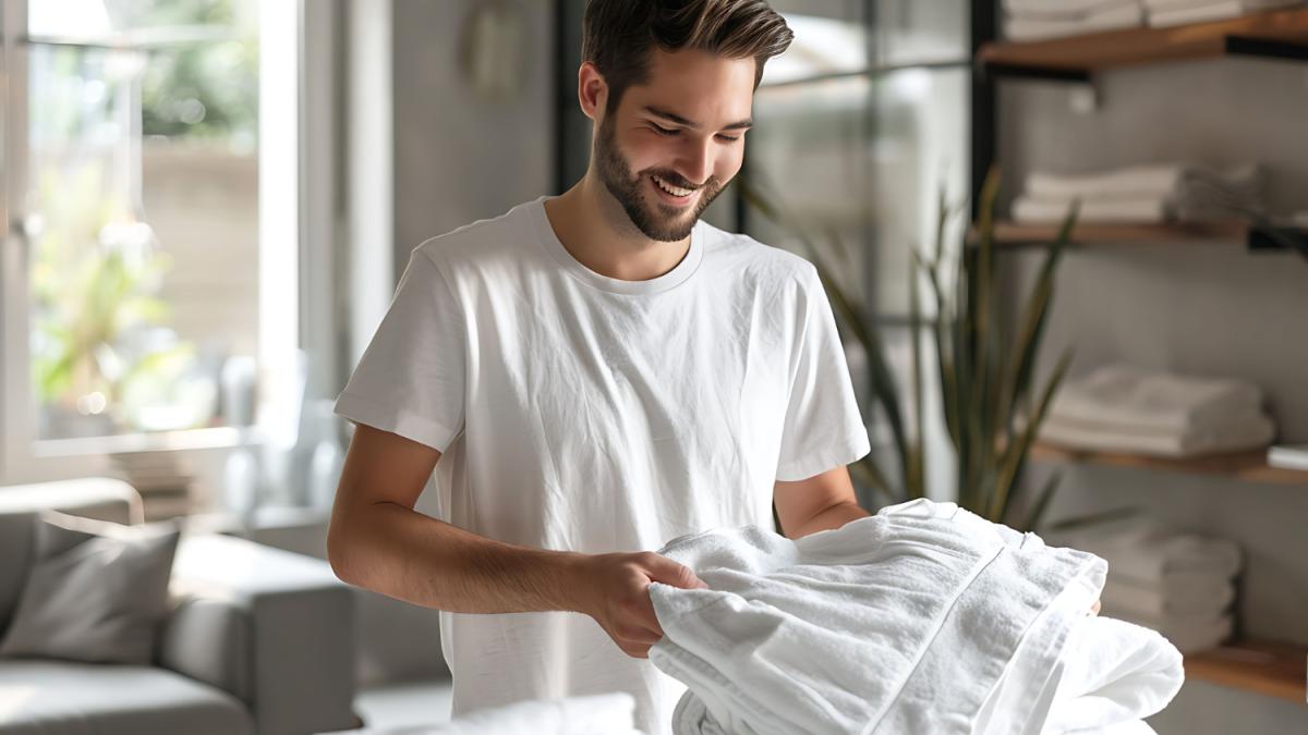 Мужчина и постельное белье