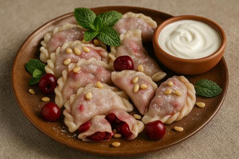 Вареники с вишней и сибирскими орехами: традиционный десерт с пользой