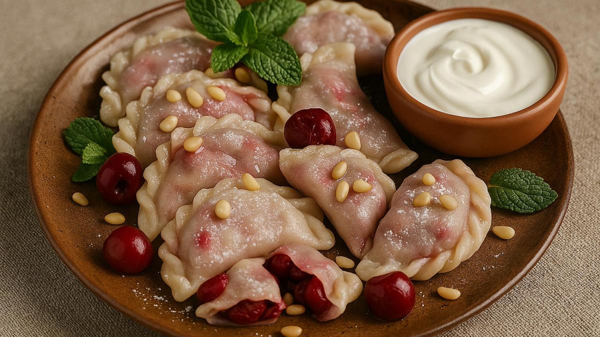 Вареники с вишней и кедровыми орешками Вареники с вишней и кедровыми орешками