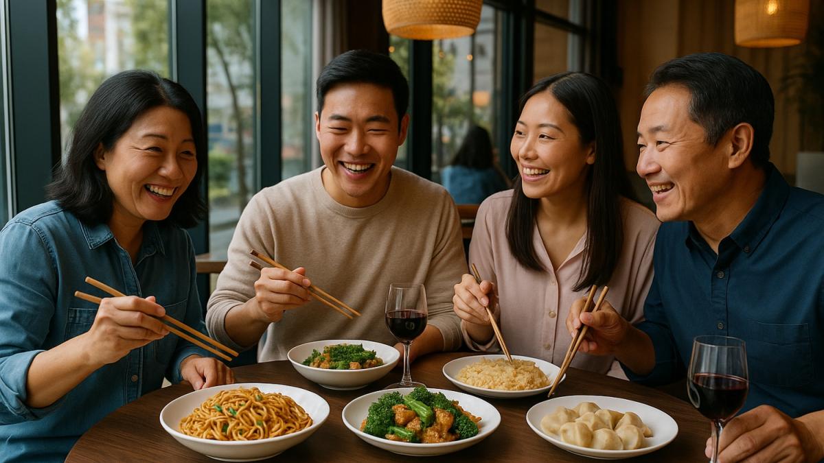 Китайские туристы в ресторане