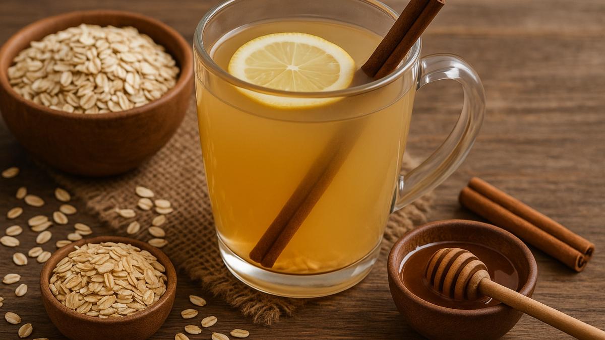 Отвар овсяный с мёдом и корицей