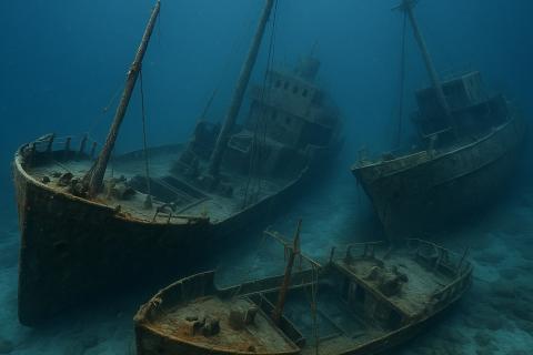 затонувшие корабли на дне моря