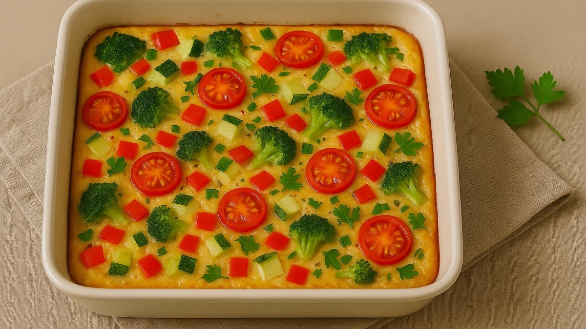 Запечённый омлет с овощами Запечённый омлет с овощами
