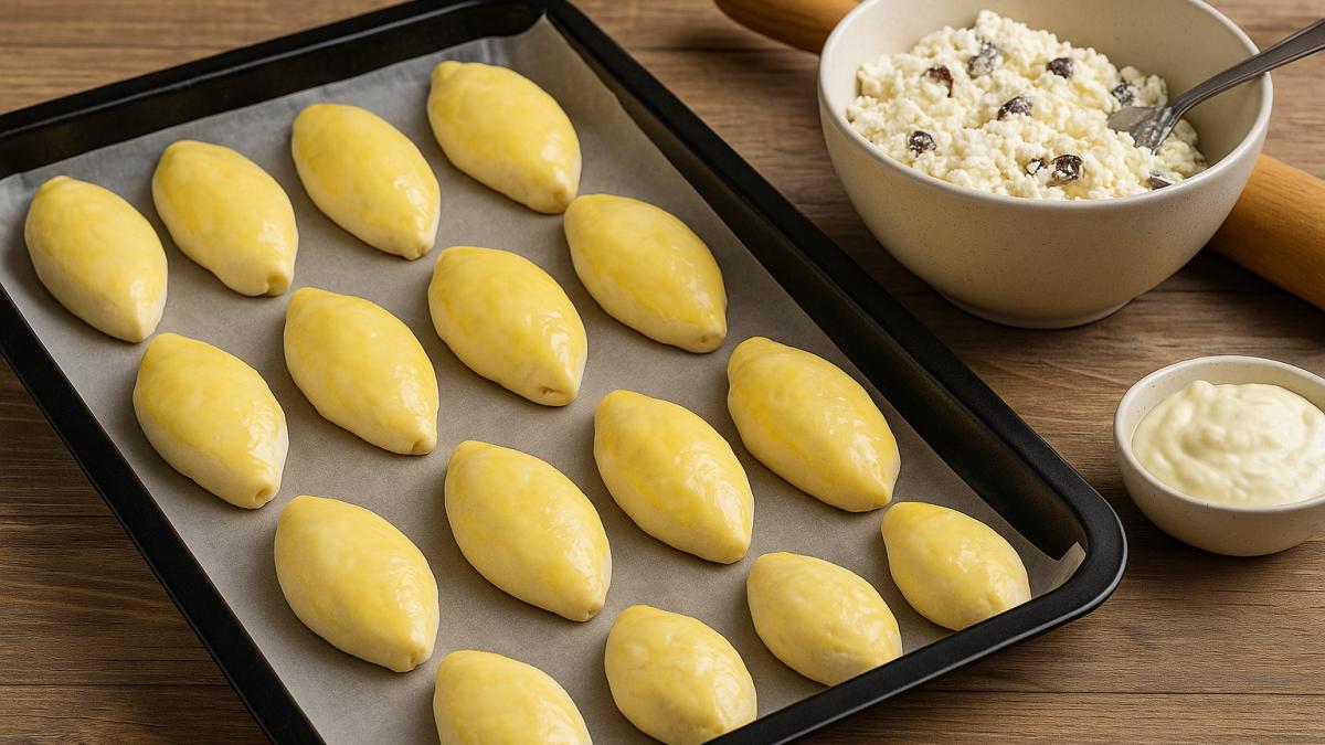 Пирожки с творогом и изюмом