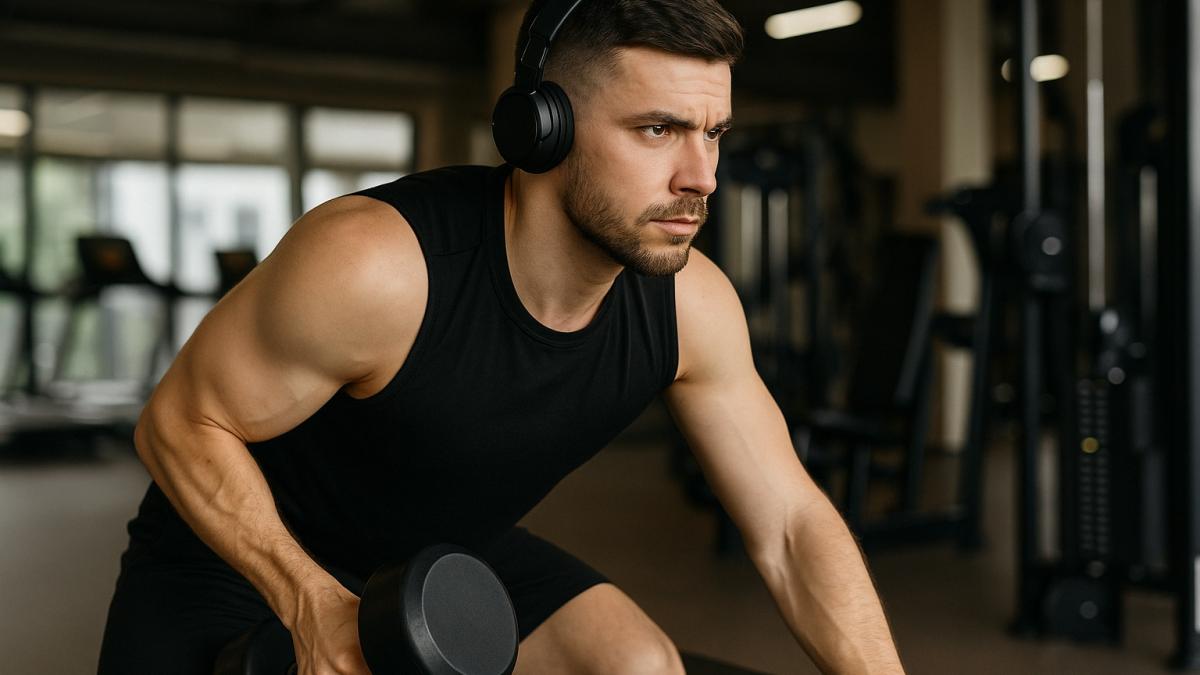 Спортсмен в наушниках