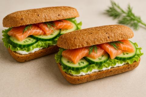 Педиатр рекомендует сэндвич с лососем и овощами как источник белка и кальция для детей