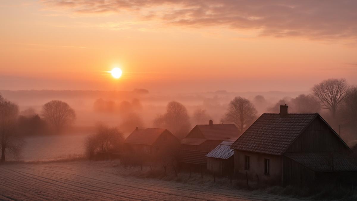 Рассвет в деревне