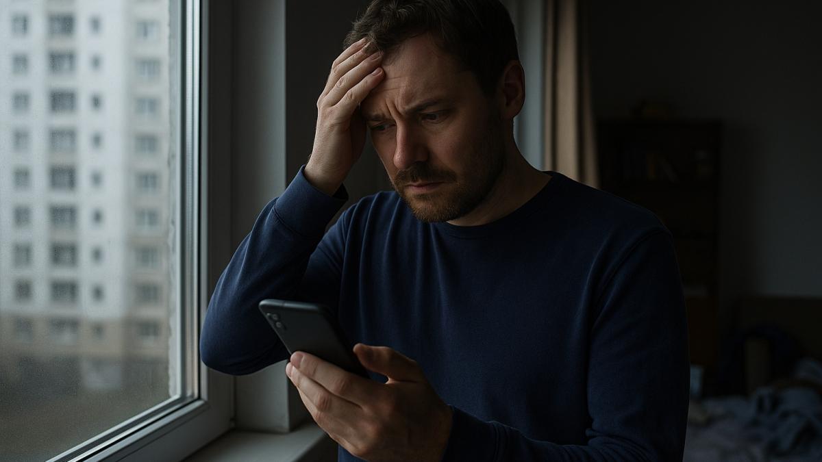 Мужчина после звонка мошенников