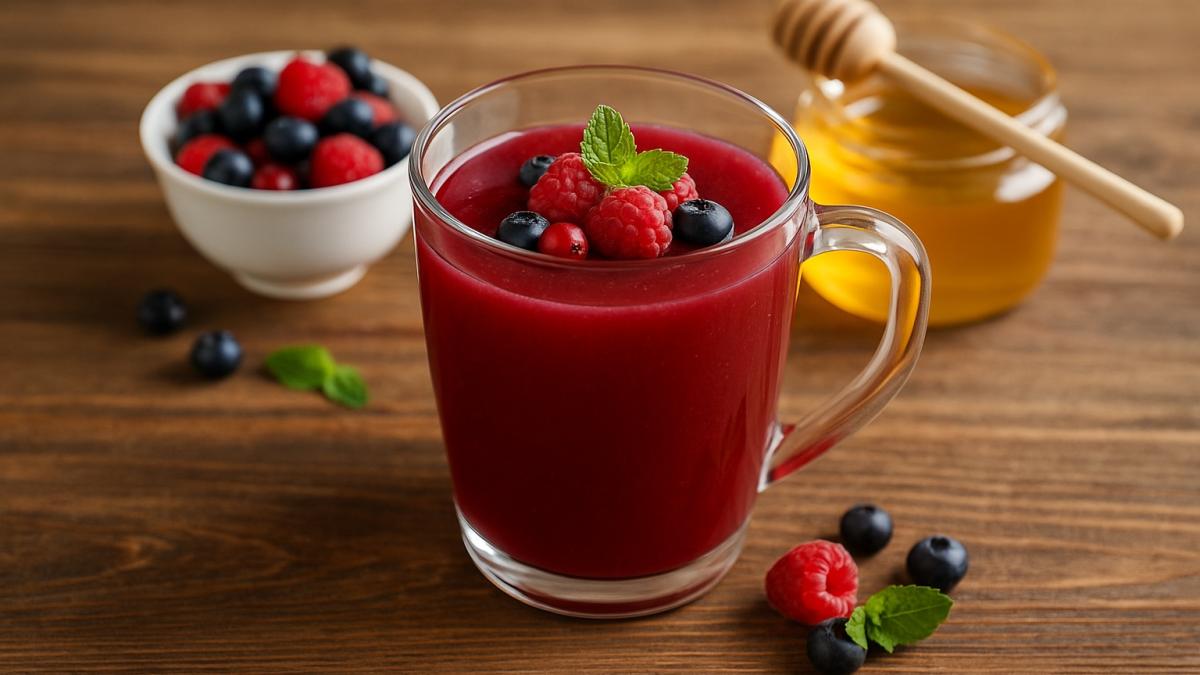 Ягодный кисель с мукой и мёдом