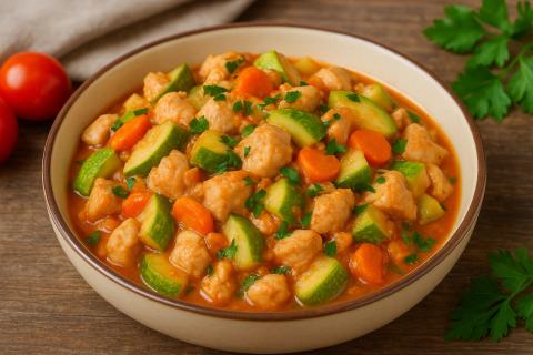 Врачи-терапевты рекомендуют тушёные кабачки с курицей как сытное блюдо для всей семьи