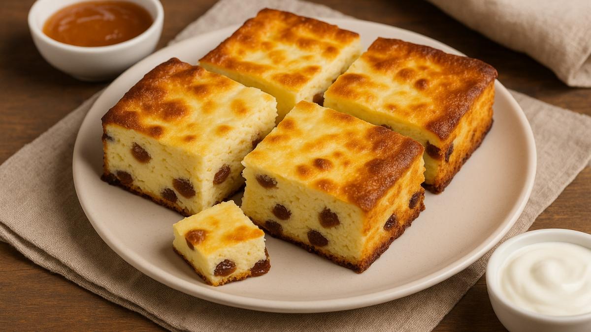 Творожная запеканка с изюмом