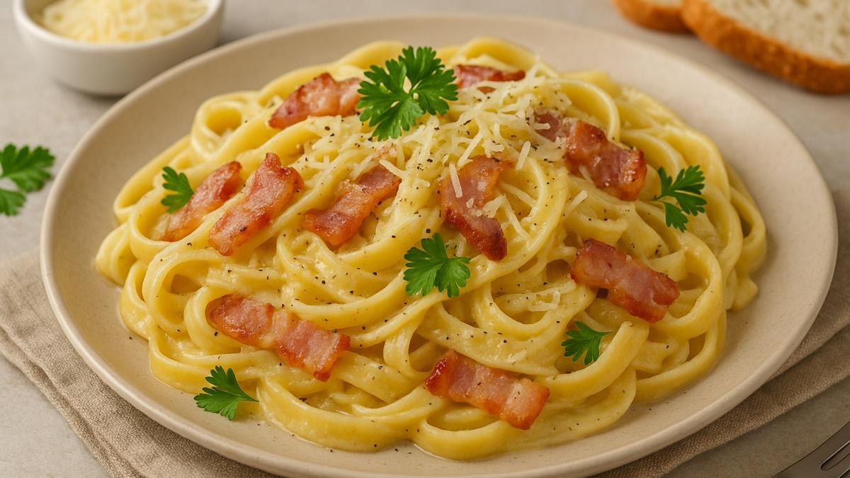 Лапша с беконом и сыром Лапша с беконом и сыром