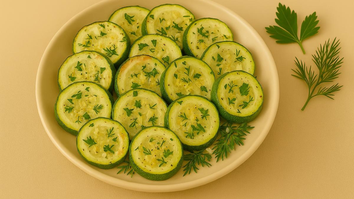 Запечённый кабачок с травами