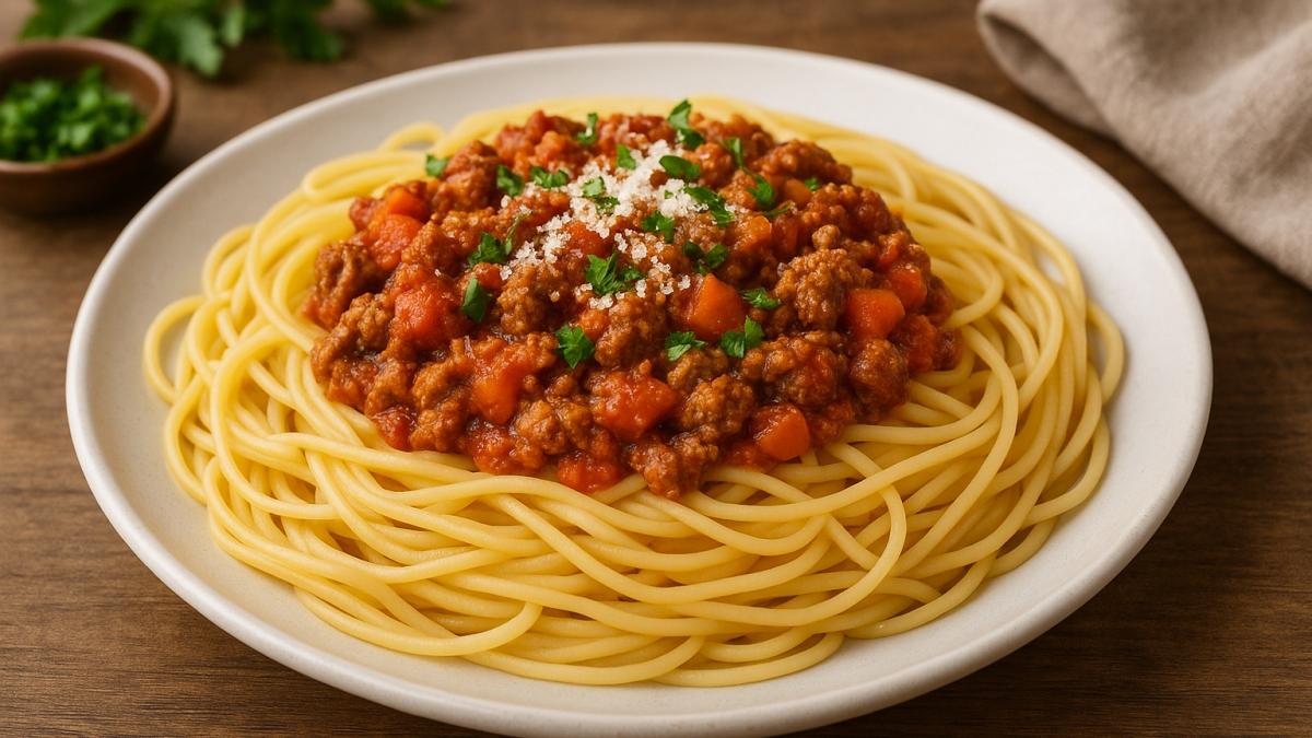 Макароны с мясным соусом Макароны с мясным соусом