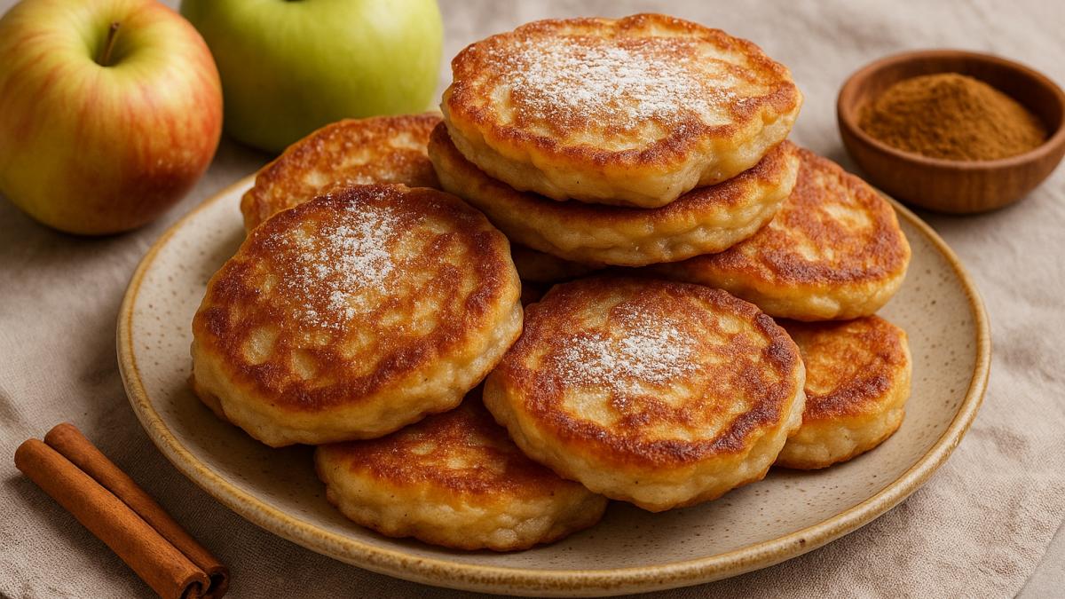 Оладьи с яблоками и корицей