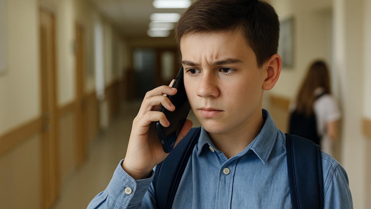 Школьник получает подозрительный звонок