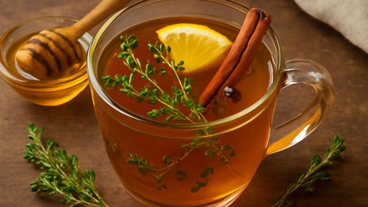 Чай с чабрецом и мёдом для согрева