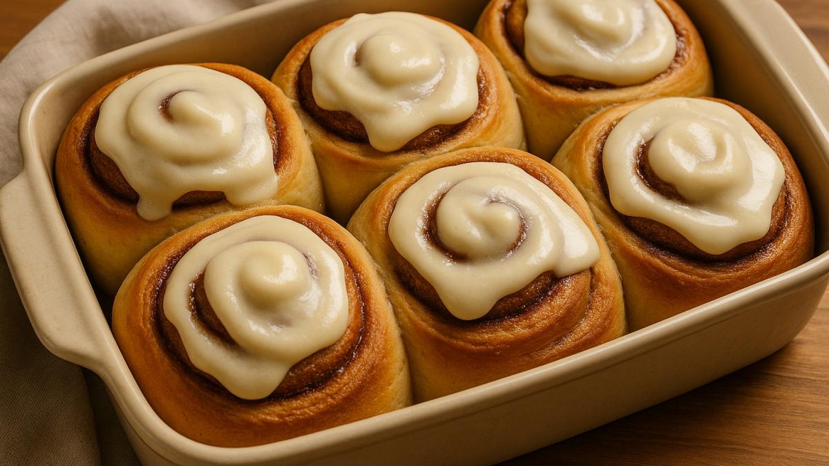Булочки с корицей и сливочной глазурью Булочки с корицей и сливочной глазурью