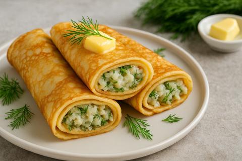 Блины с начинкой из щуки и укропа — традиционный рецепт северной кухни