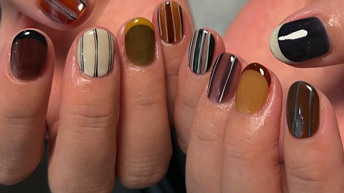 Пижамный маникюр, маникюр в пижамном стиле