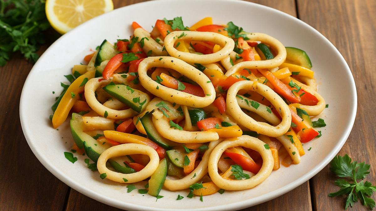 Жаркое из кальмара с овощами Жаркое из кальмара с овощами