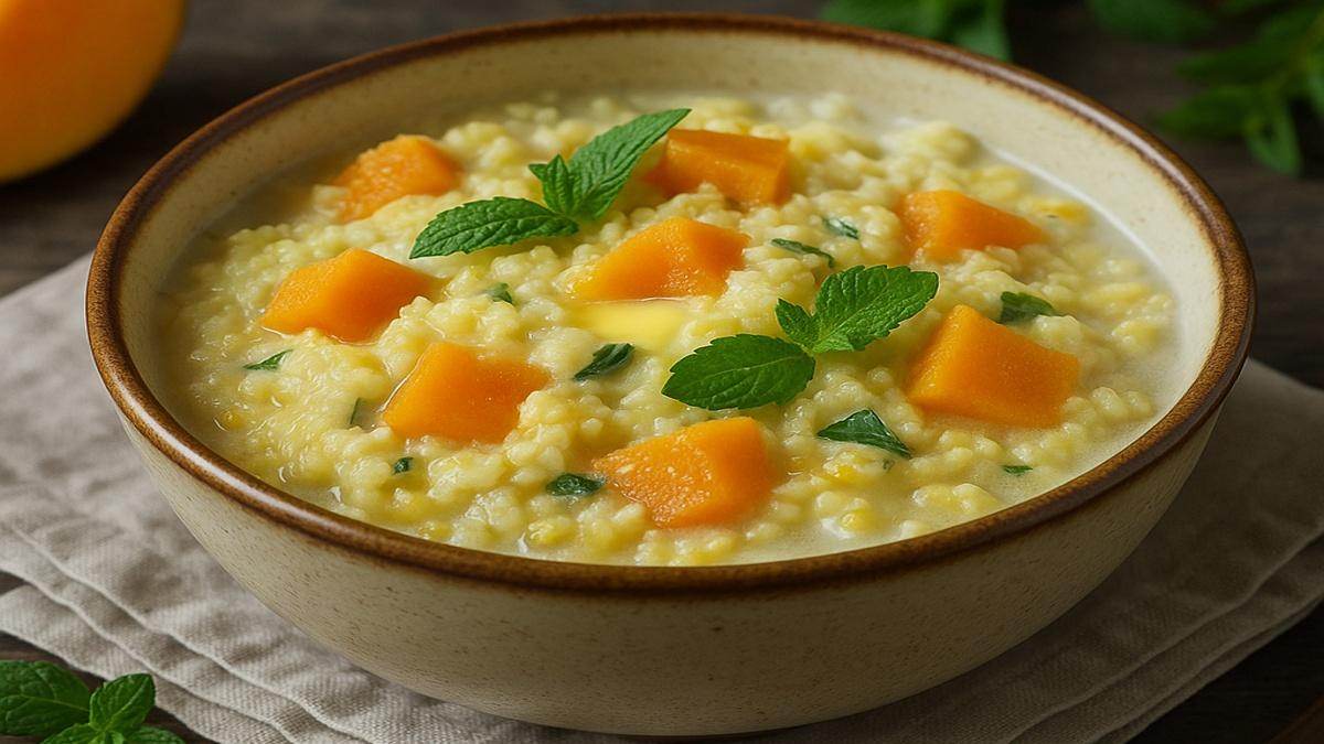 Каша с тыквой и мятой в печи Каша с тыквой и мятой в печи