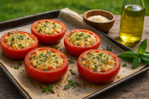 Эксперты по сезонной кухне советуют запекать мясистые помидоры с чесноком и травами